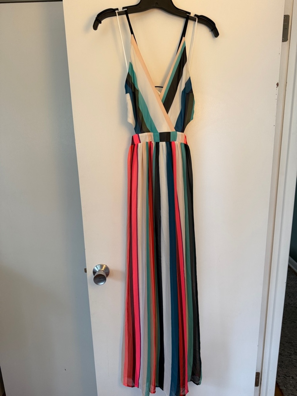 Express side cutout striped maxi dress